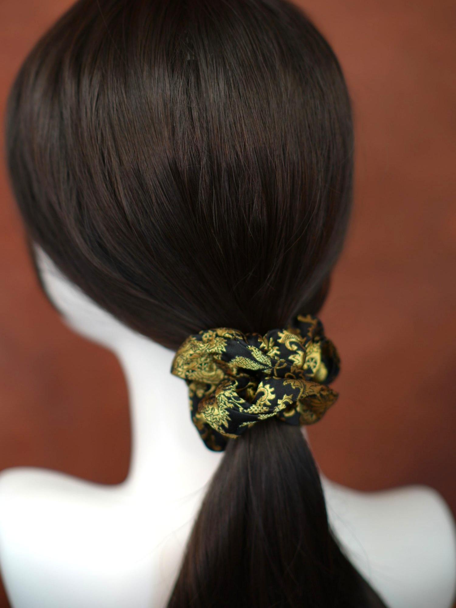 Handwoven Song Brocade—Hair Ties