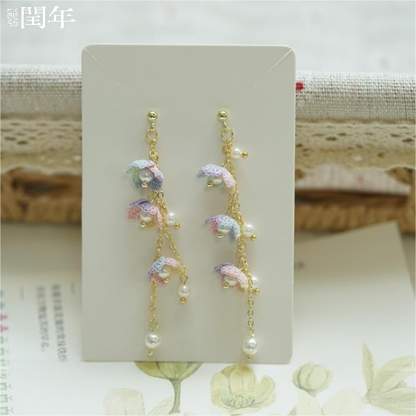 Handmade Micro-Crochet—Windflower Earrings