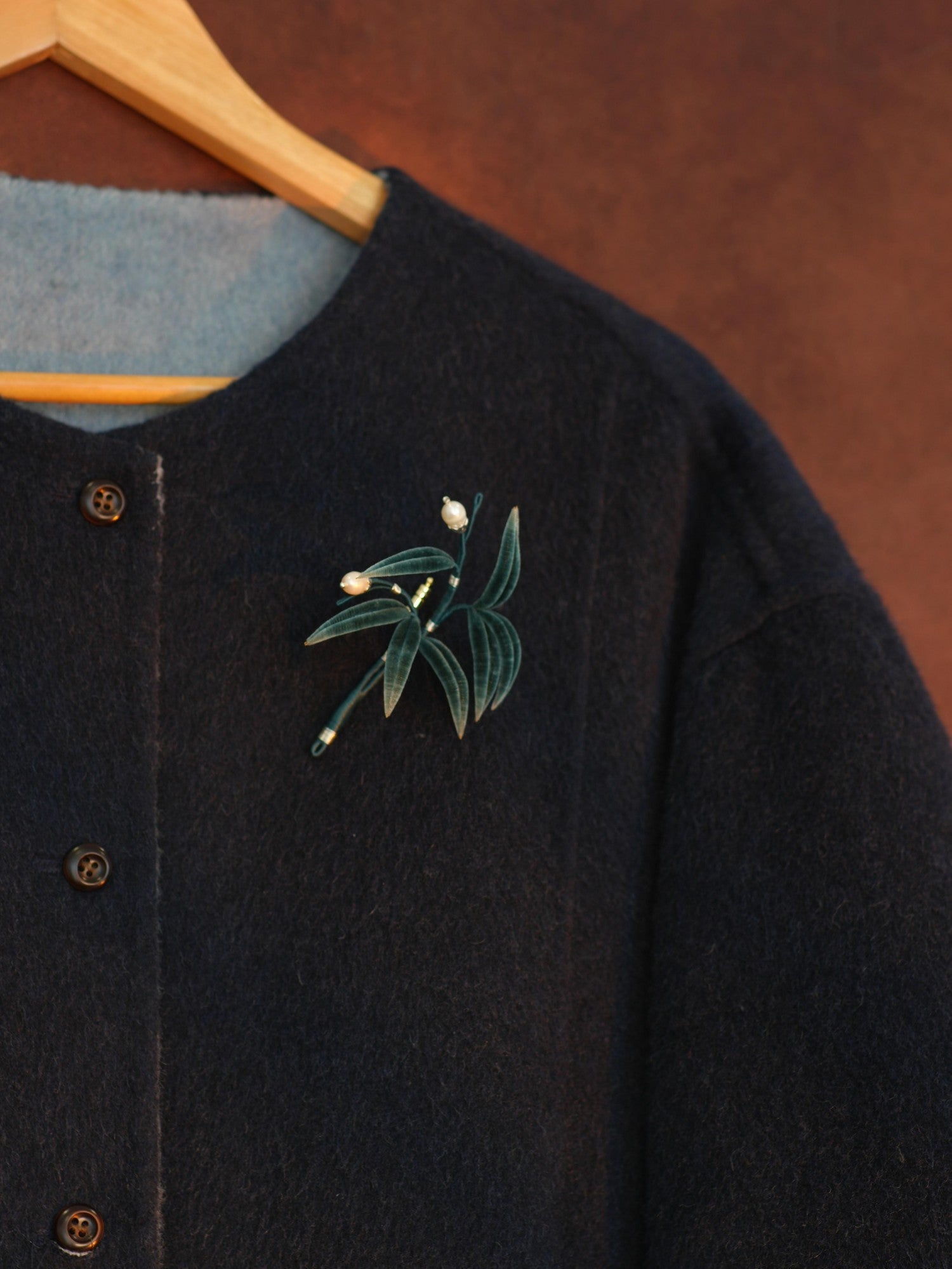 HandmadeRonghua—Pearl Bamboo Brooch