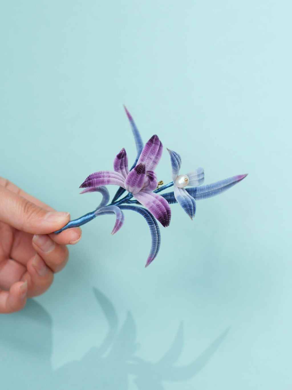 HandmadeRonghua—Elegant Orchid Brooch