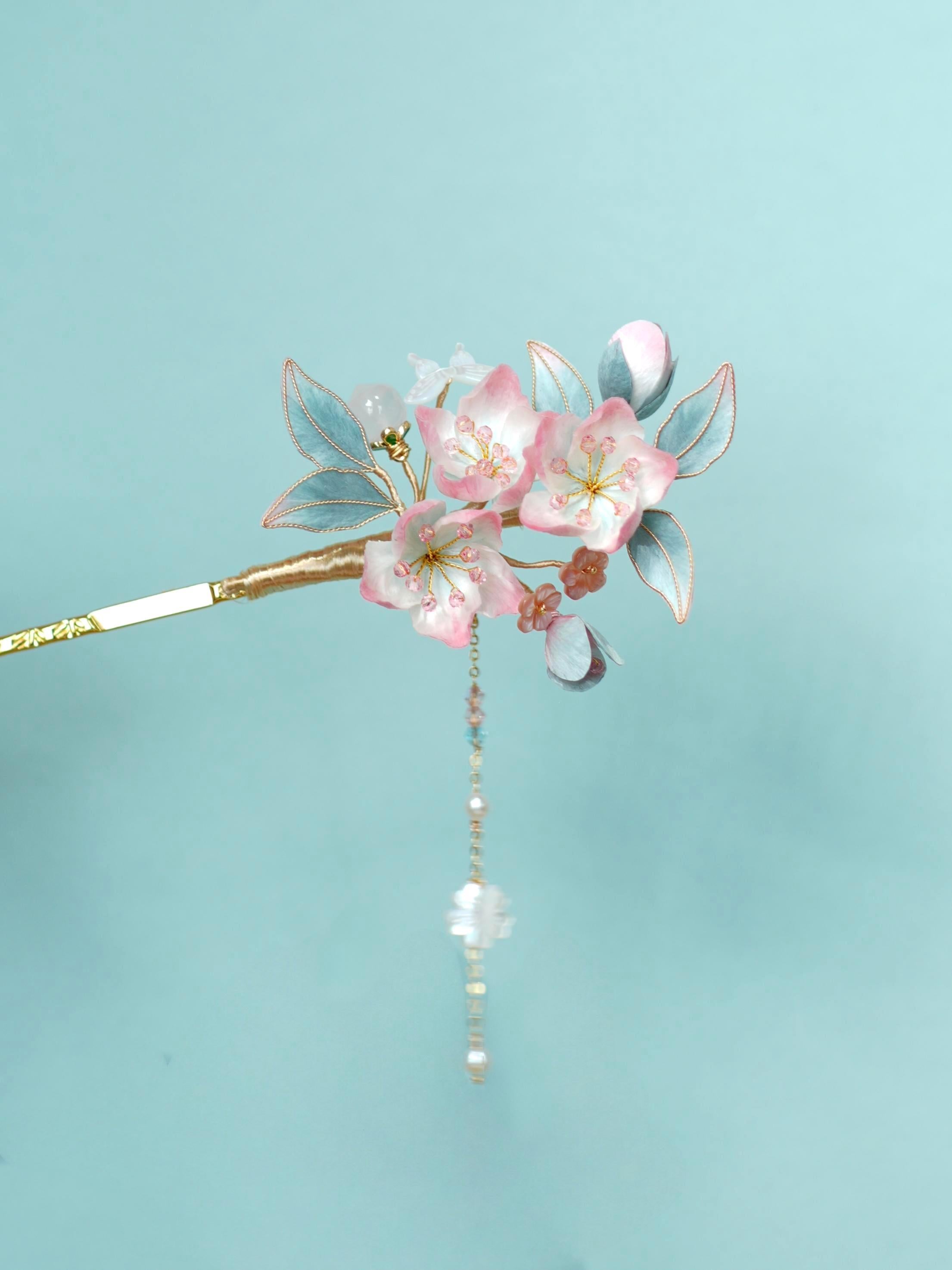 HandmadeRonghua—Peach Blossom Hairpin