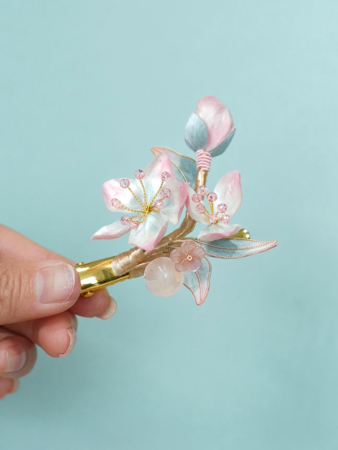 HandmadeRonghua—Peach Blossom Hairpin