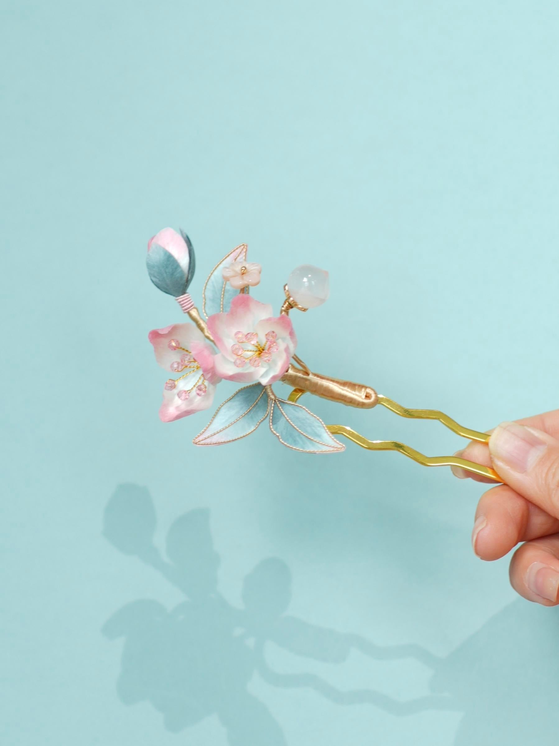 HandmadeRonghua—Peach Blossom Hairpin