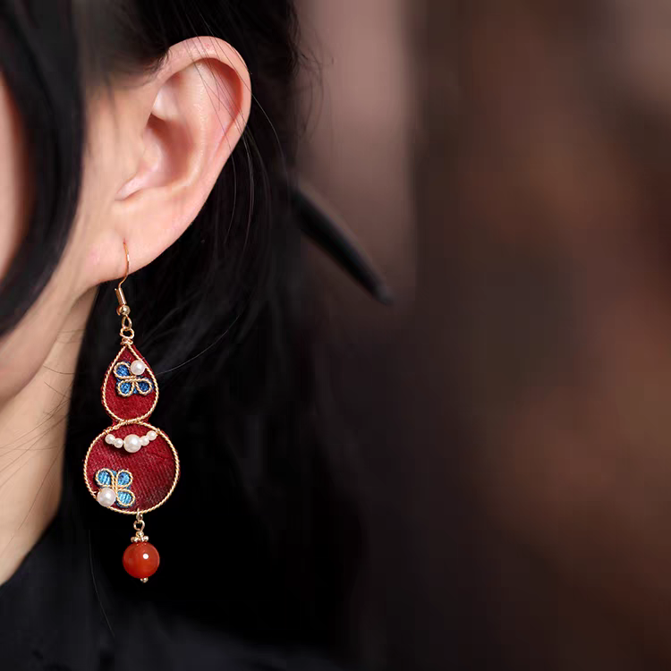 HandmadeRonghua—gourd earrings