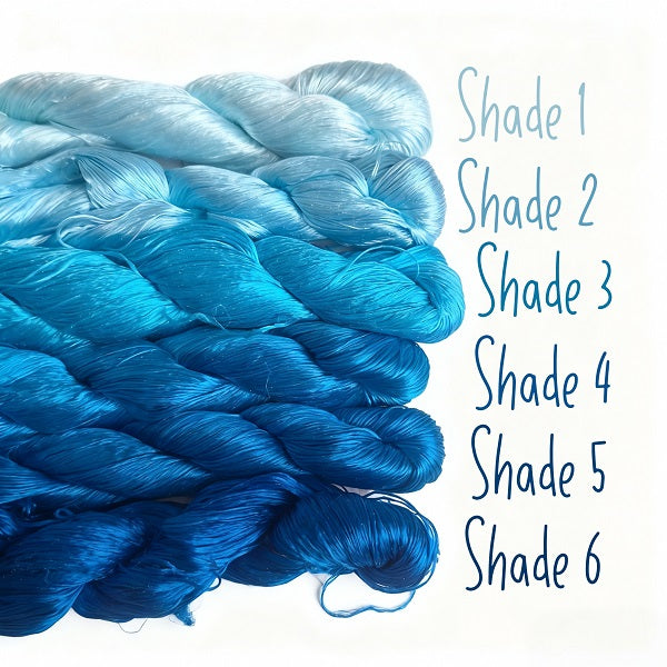 Ronghua making tools—400m Untwisted Unsplit Mulberry Silk Thread   (Kingfisher Blue)
