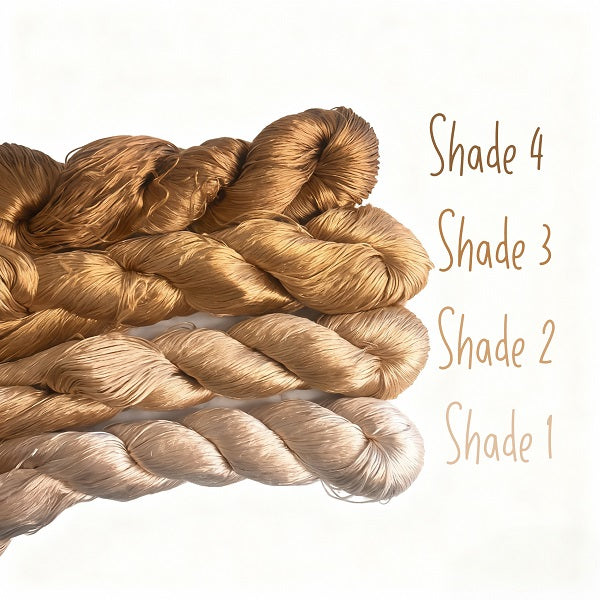 Ronghua making tools—400m Untwisted Unsplit Mulberry Silk Thread (Khaki)